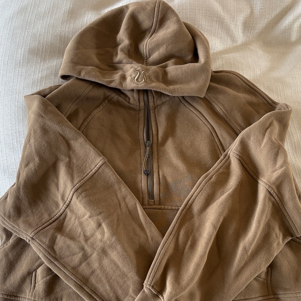 lululemon athletica Brown Half-Zip Hooded Sweater